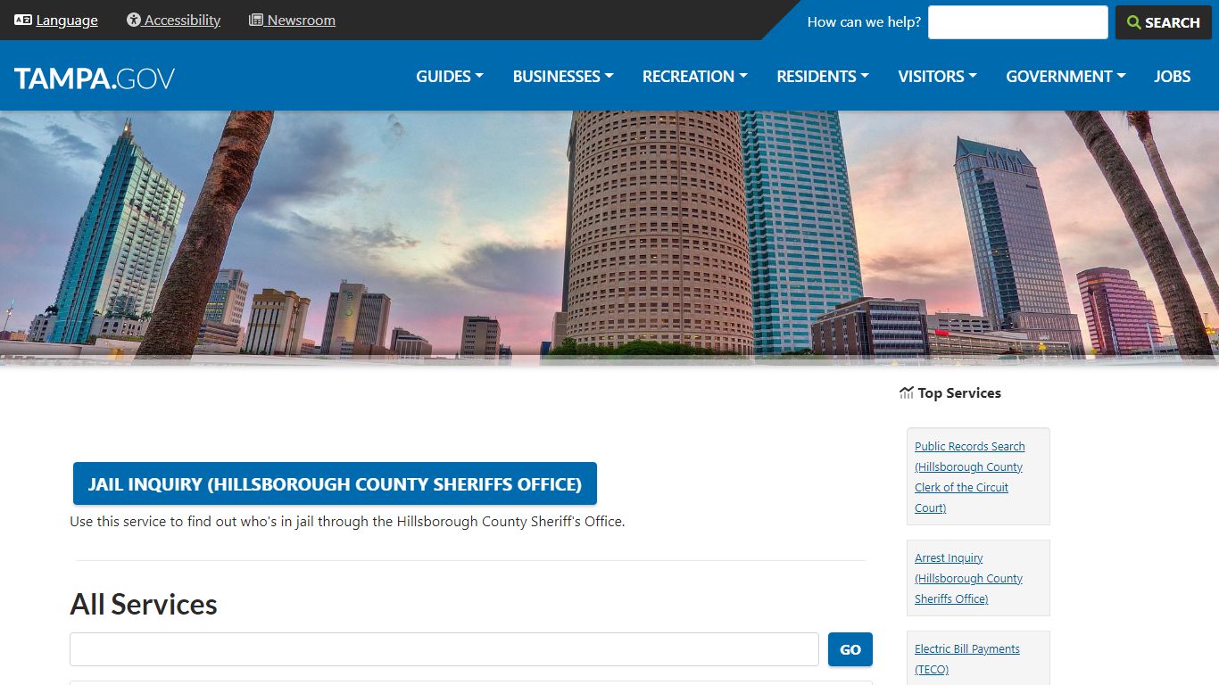 Jail Inquiry (Hillsborough County Sheriffs Office) | City of Tampa